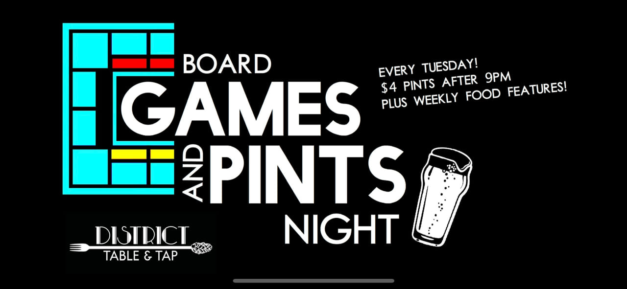 Board Games and Pints Night Tuesday